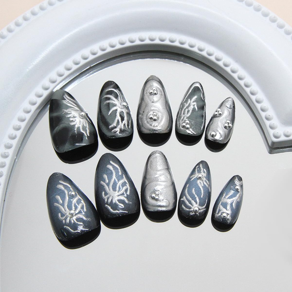 KRTBKR full-cover glitter nails with long-lasting shine