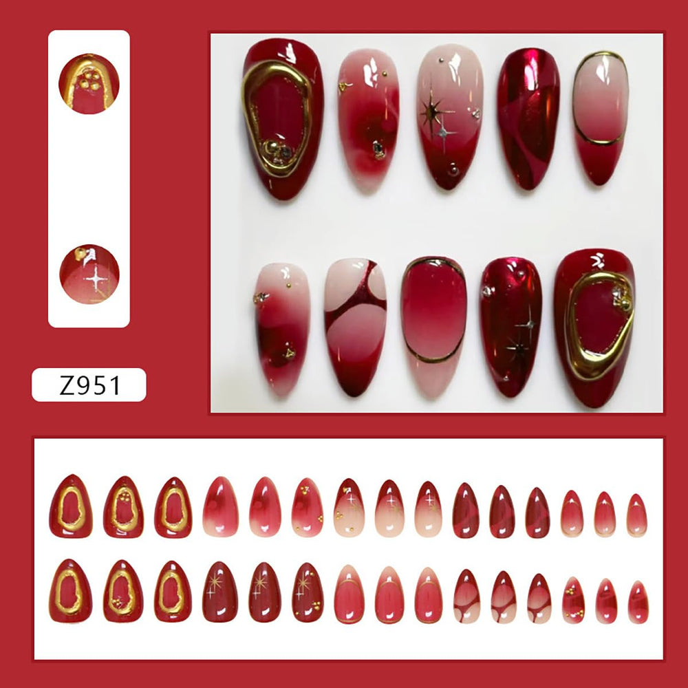 KRTBKR full-cover gold nails with glossy salon-like shine.