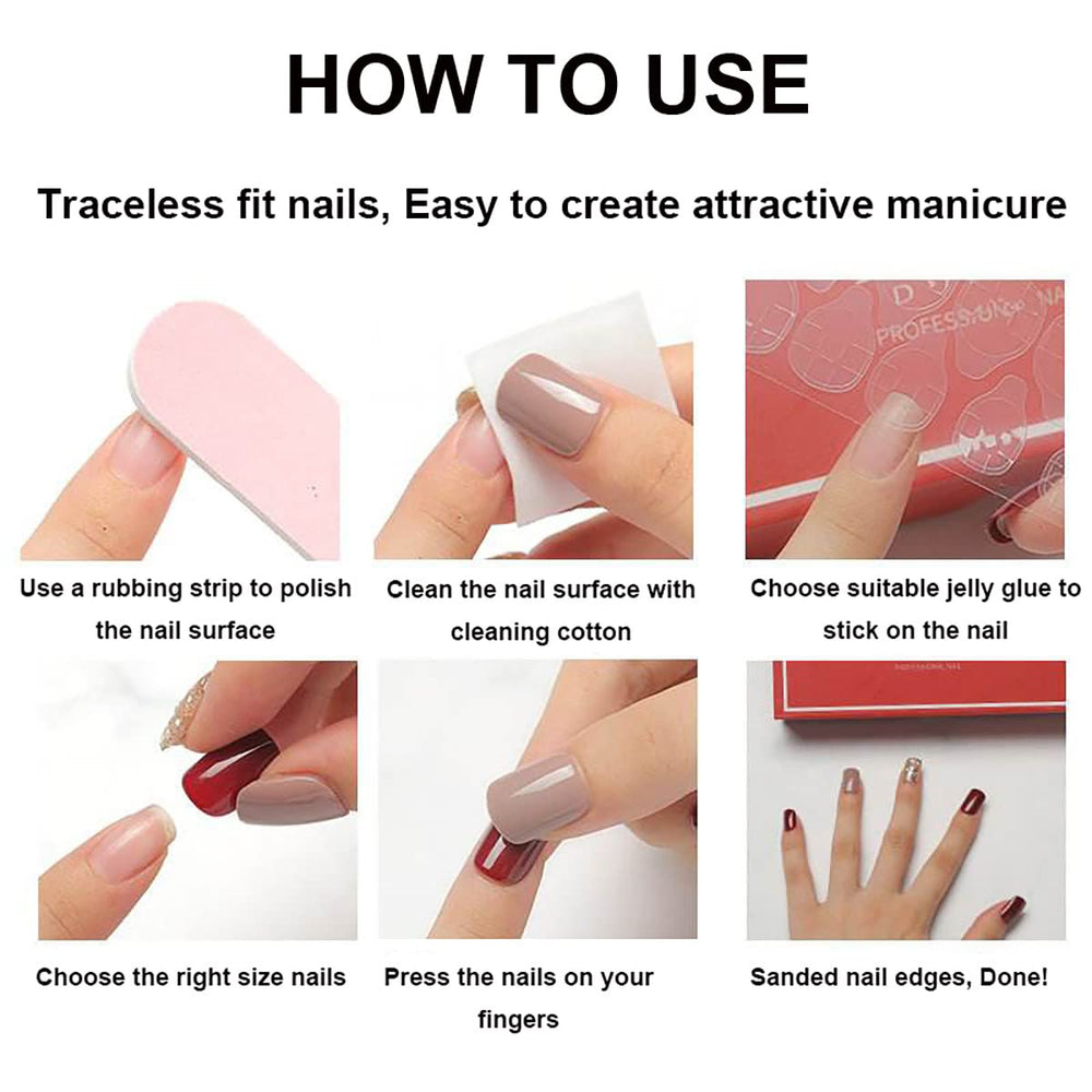 KRTBKR 24 nails with 12 sizes fit a wide range of fingers.
