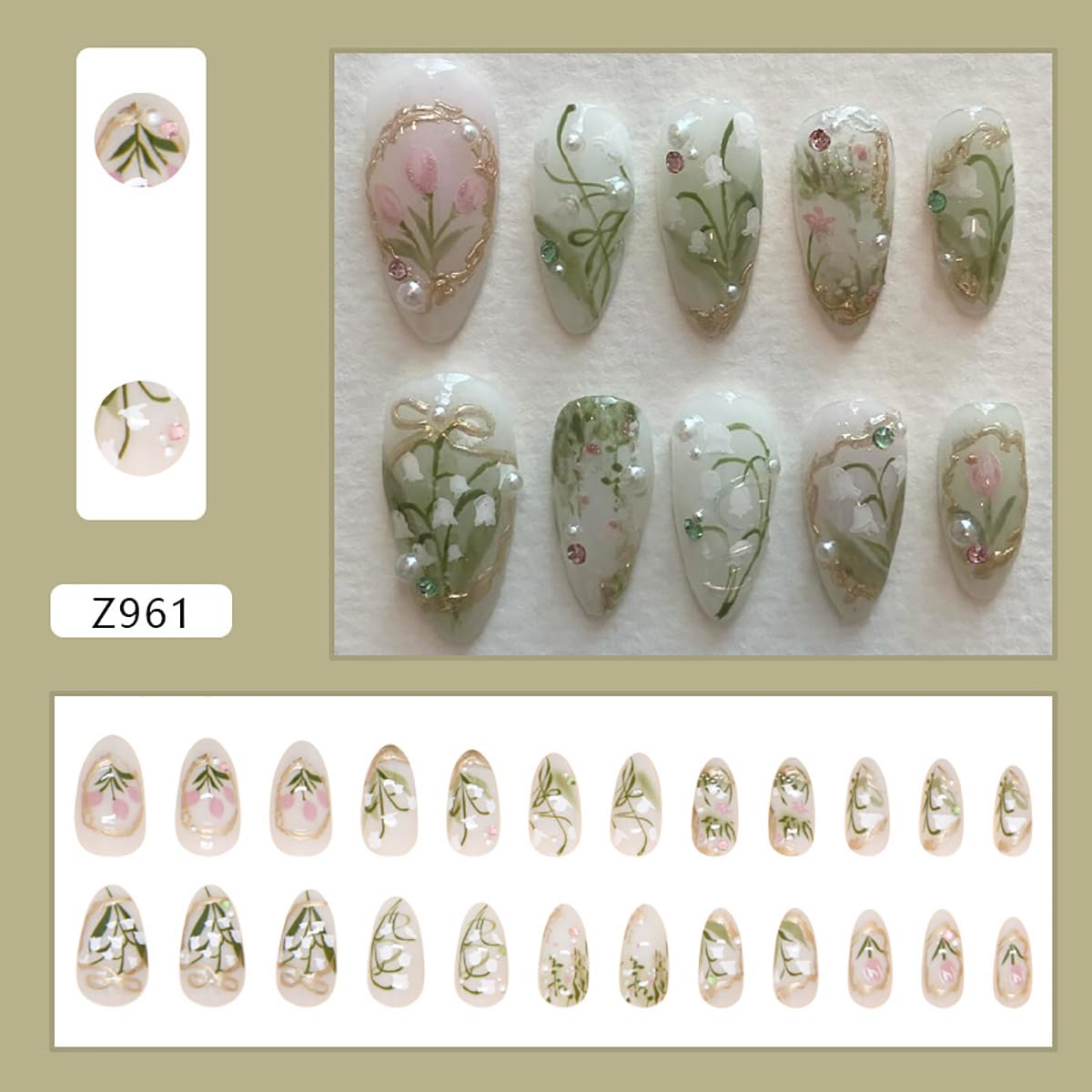 KRTBKR Flower design nails offer a fresh spring look and easy style updates.