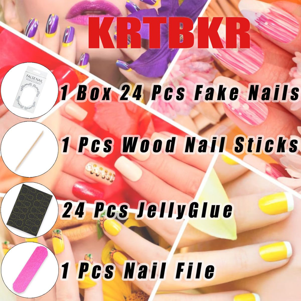 KRTBKR handmade nails include jelly gum for DIY art.