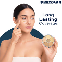 Kryolan Concealer Circle compact design is travel-friendly for on-the-go touchups.