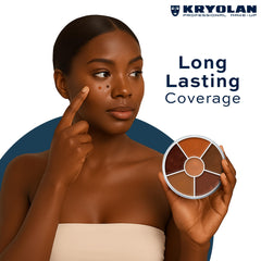 Kryolan Concealer Circle finish highlights natural, long-wearing coverage.