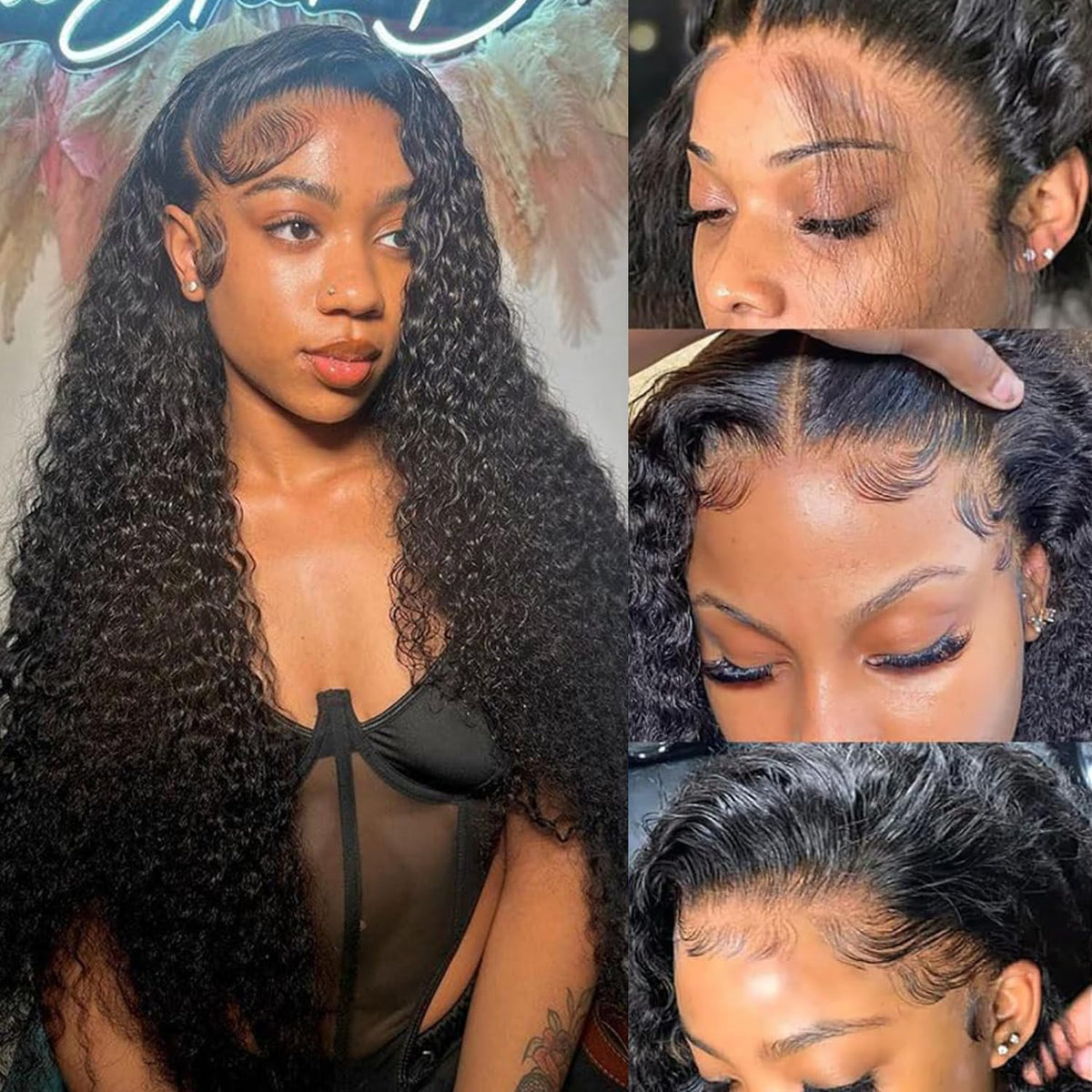 Ksflaae Water Wave 13x6 lace front wig with natural hairline for daily wear.