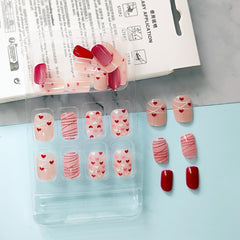 KTAABTR valentines full-cover nails, 24 pcs, for seamless, durable wear.
