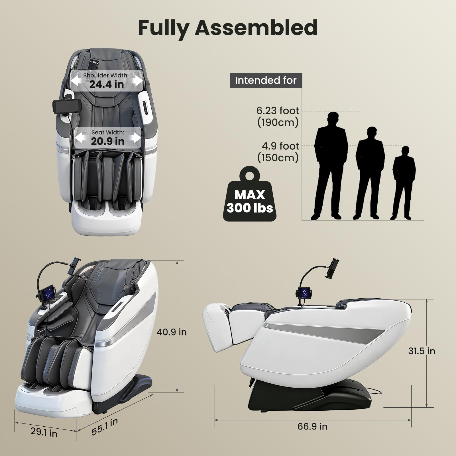 KTENTITO sonic-resonance-technology delivers harmonized rollers for a spa-like back massage.