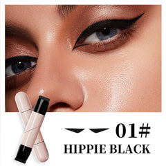 Foldable stencil helps outline the lash line with precision.