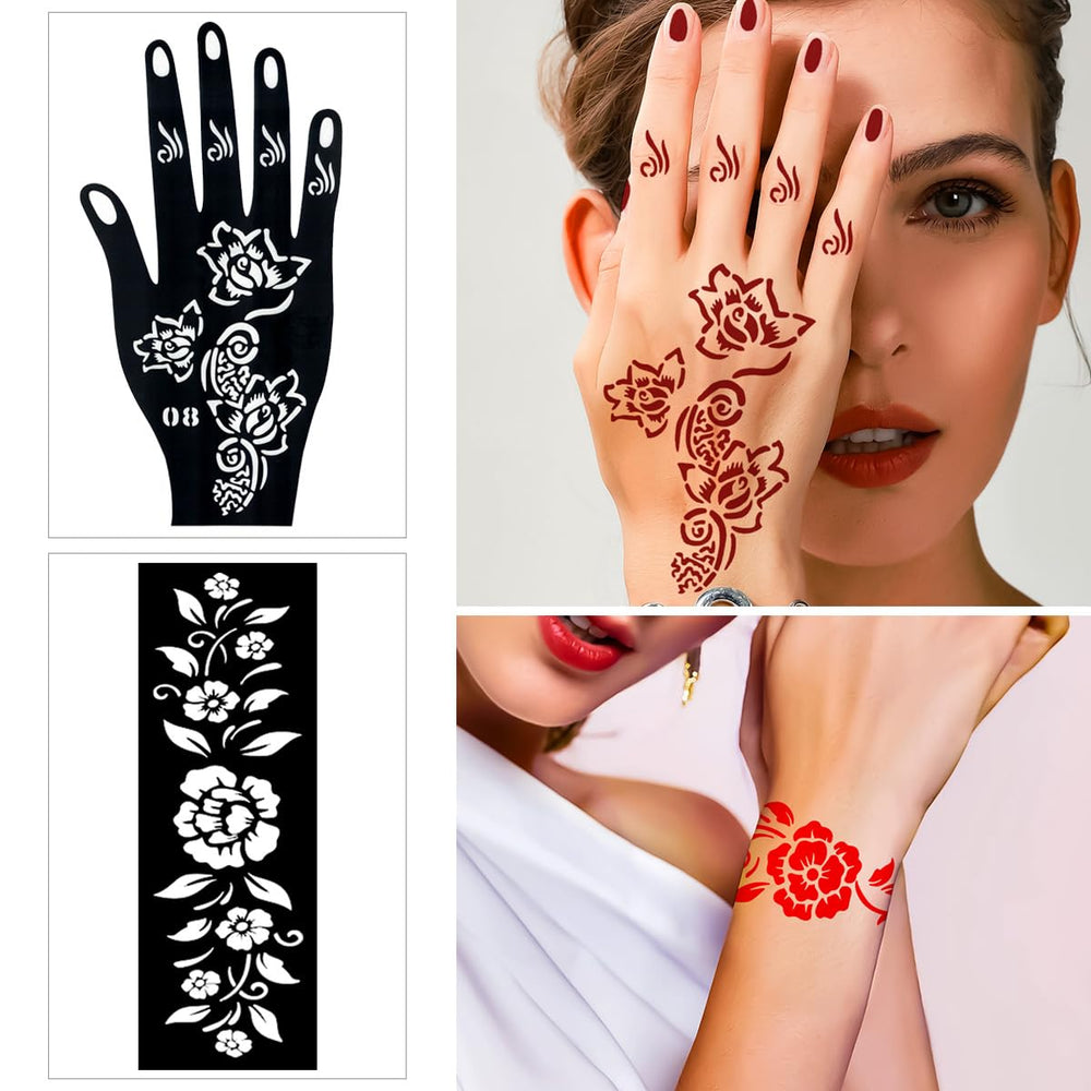 Kuboka tattoo kit featuring 18 large stencils for quick, mess-free designs.