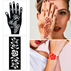 Kuboka tattoo kit featuring 18 large stencils for quick, mess-free designs.