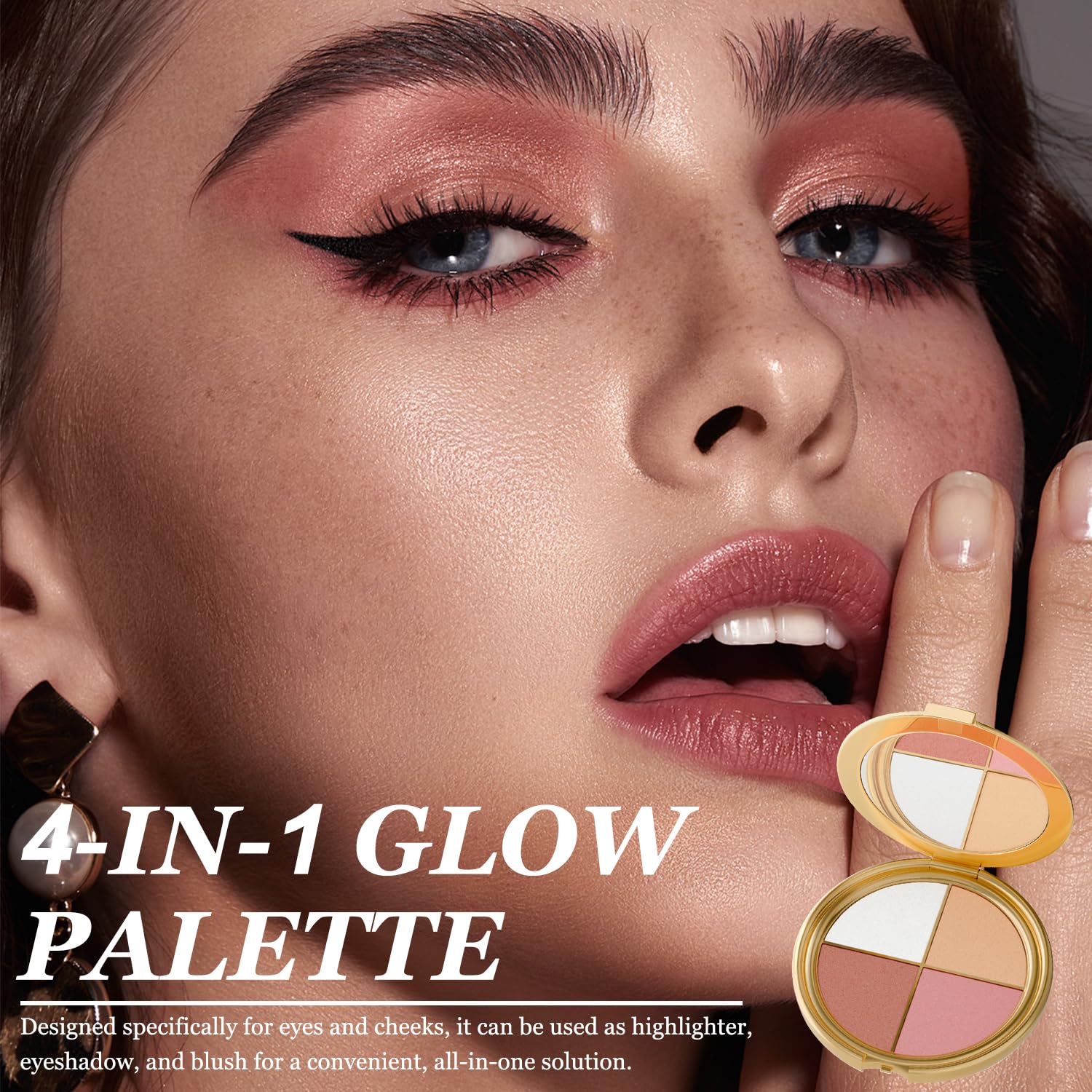 Kubot Eye & Cheek Palette blush and highlighter for a radiant glow.