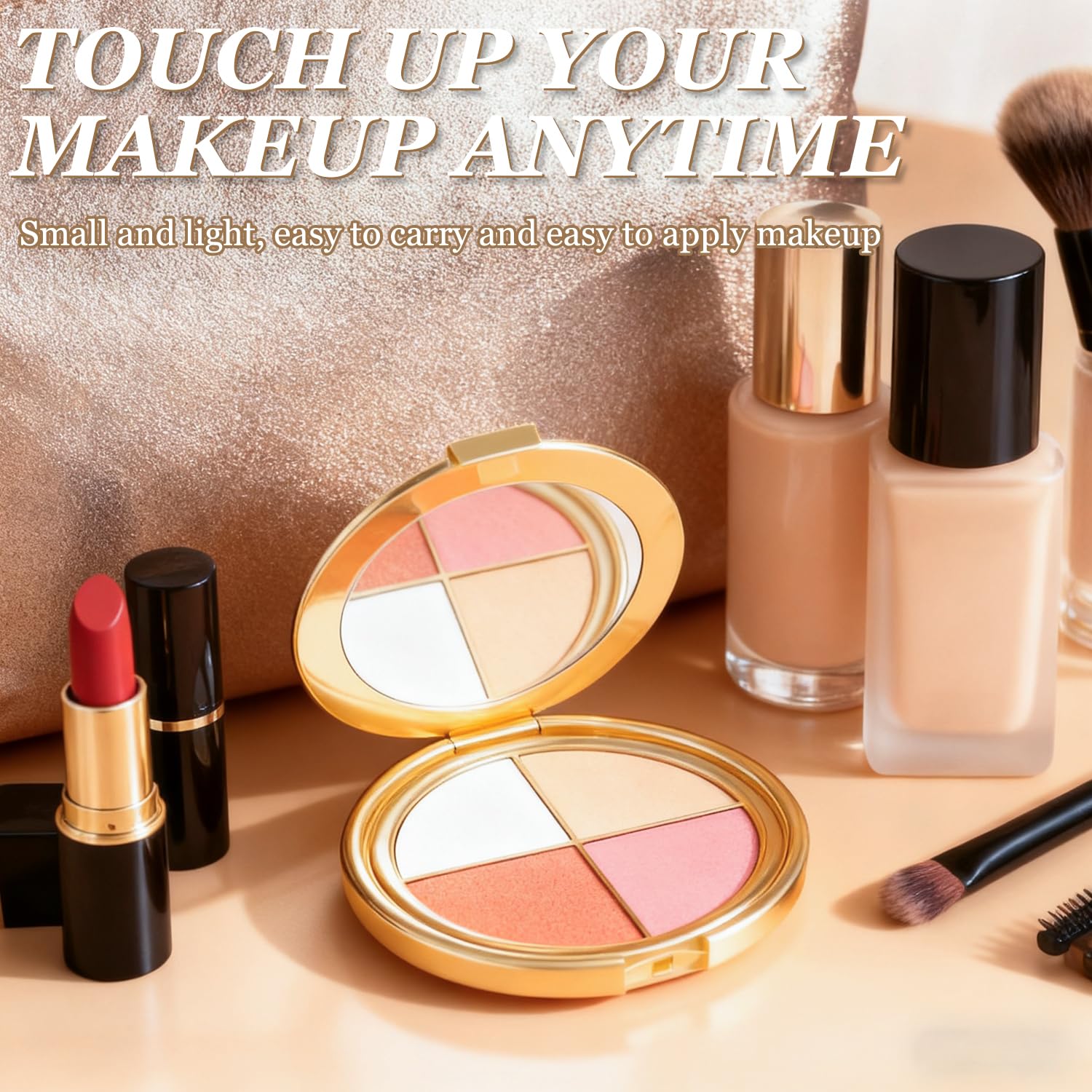 Kubot Eye & Cheek Palette contour powders for sculpted definition.
