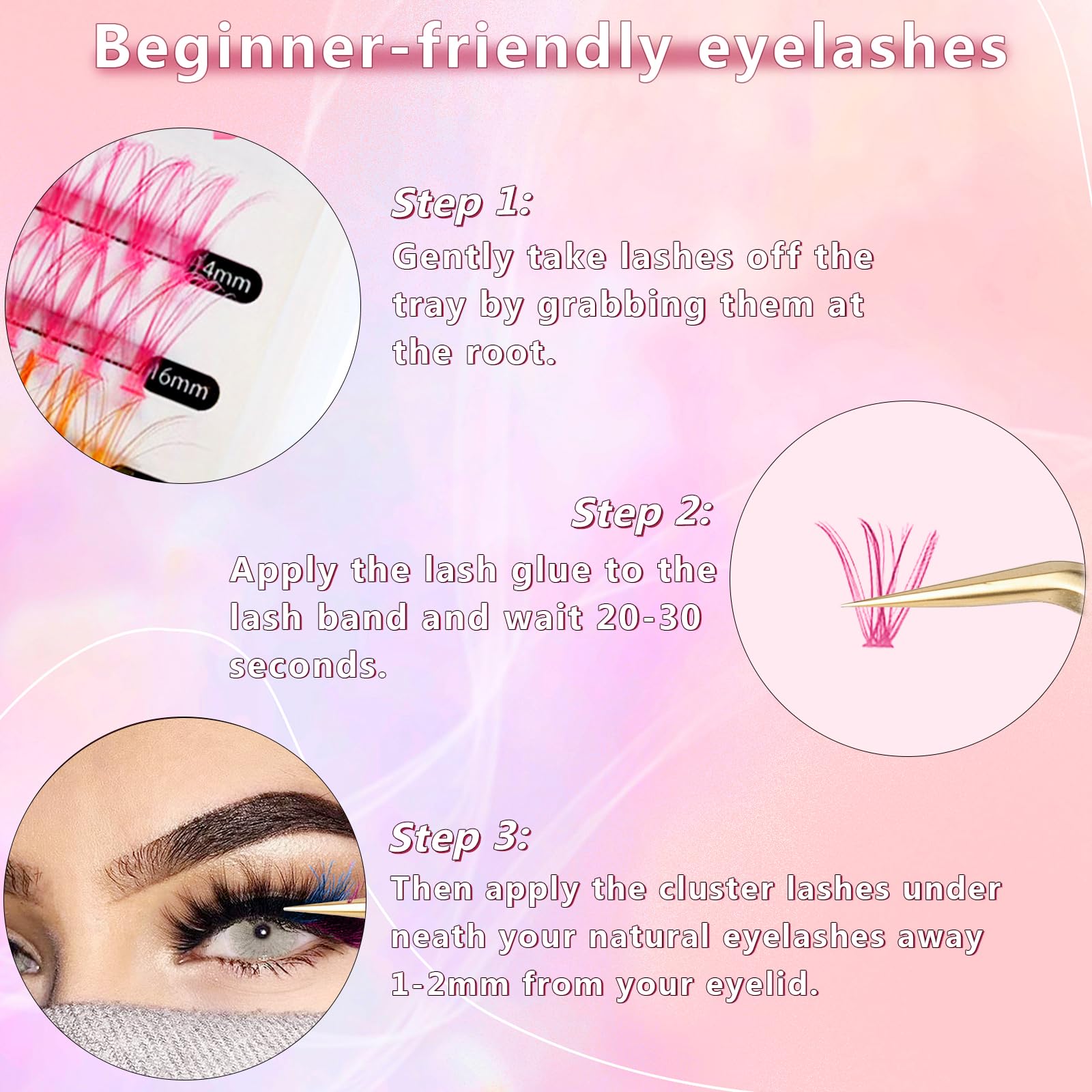 KUCKOW color lashes ideal for weddings, cosplay, and parties