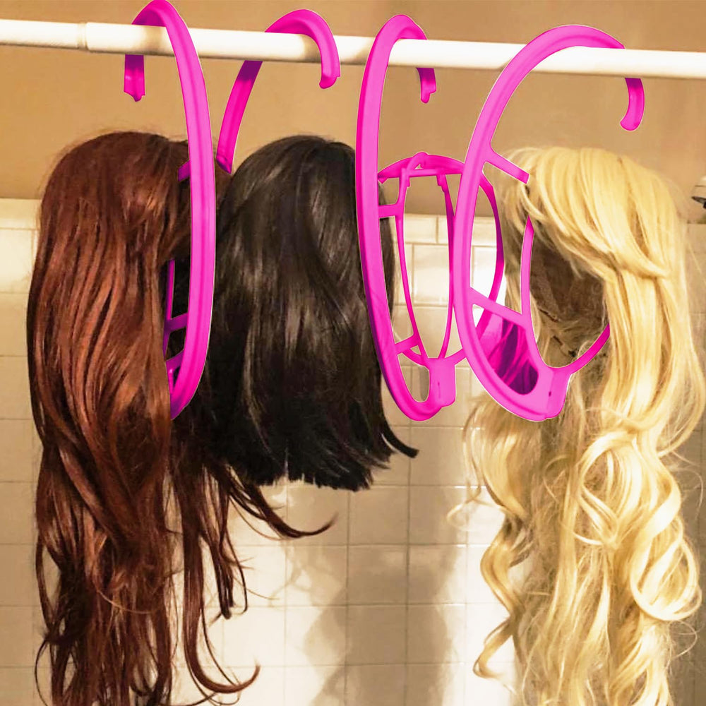 Kuklipjim portable wig stand folds flat for travel and storage.