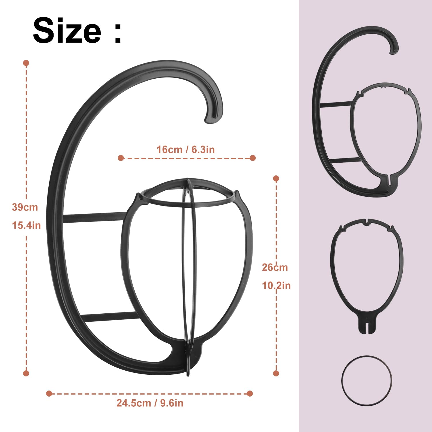 KUKLIPJIM compact wig hanger saves space in a closet or cabinet.
