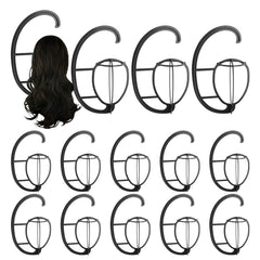 KUKLIPJIM wig hanger mounted on wall displaying multiple wigs efficiently.