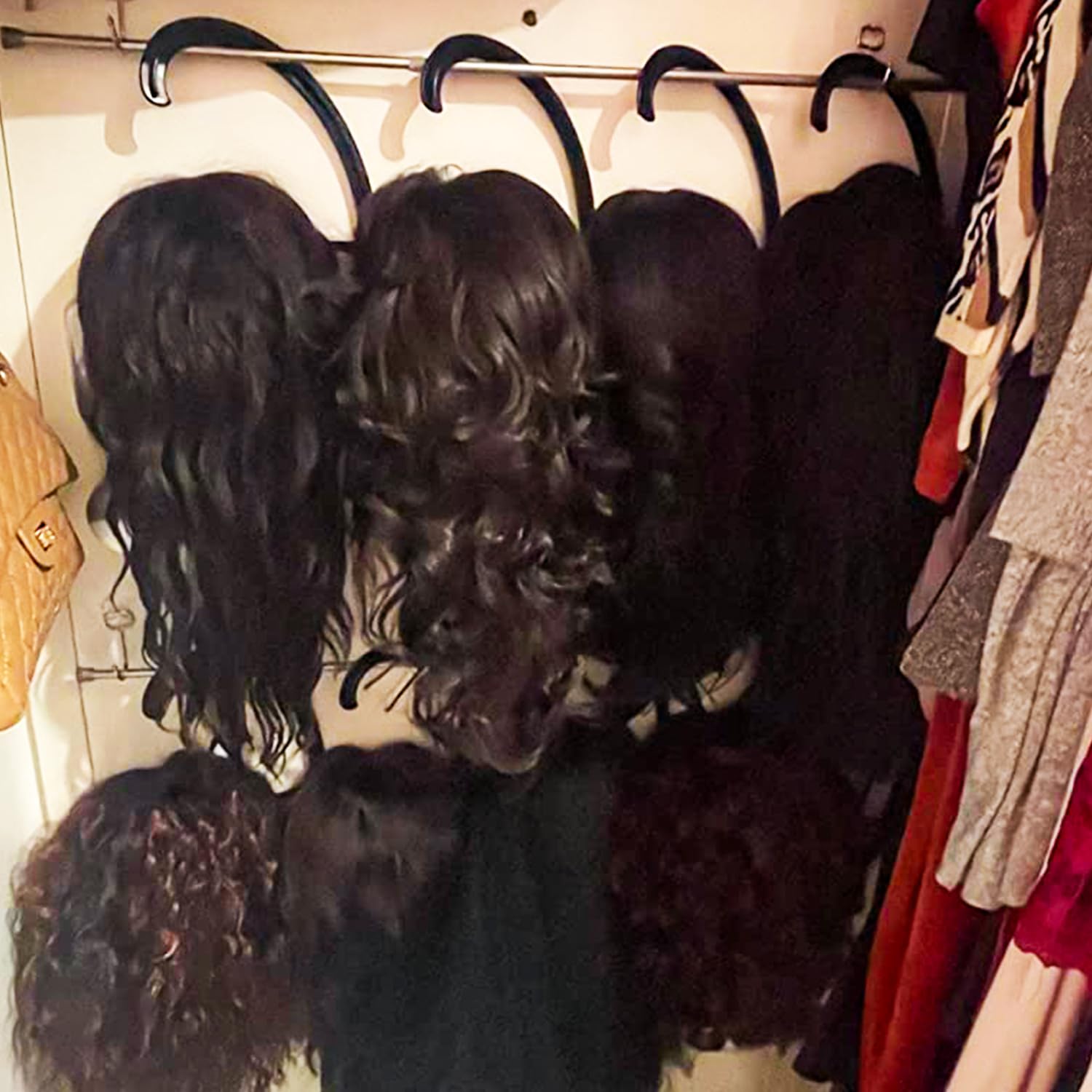 KUKLIPJIM wig hanger also serves as neat hat and accessory display.