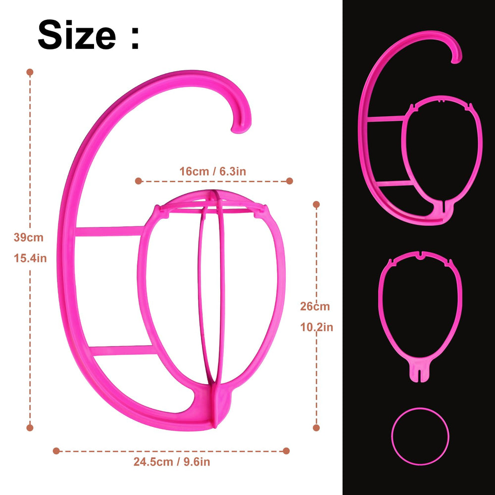 Kuklipjim wall-mount wig hanger displays several wigs neatly and accessibly.
