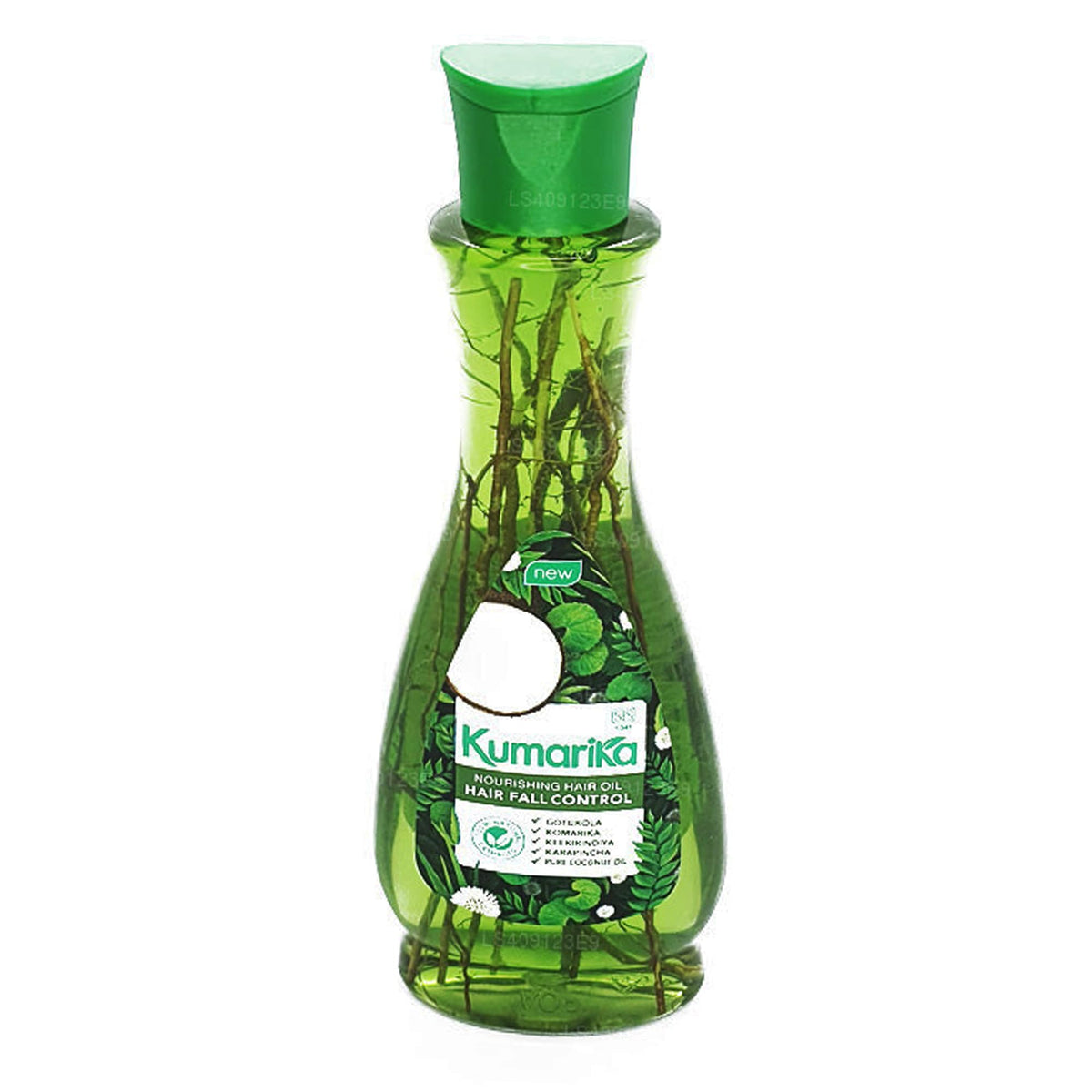 Kumarika Hair Oil bottle close-up showing herbal formula for nourished roots