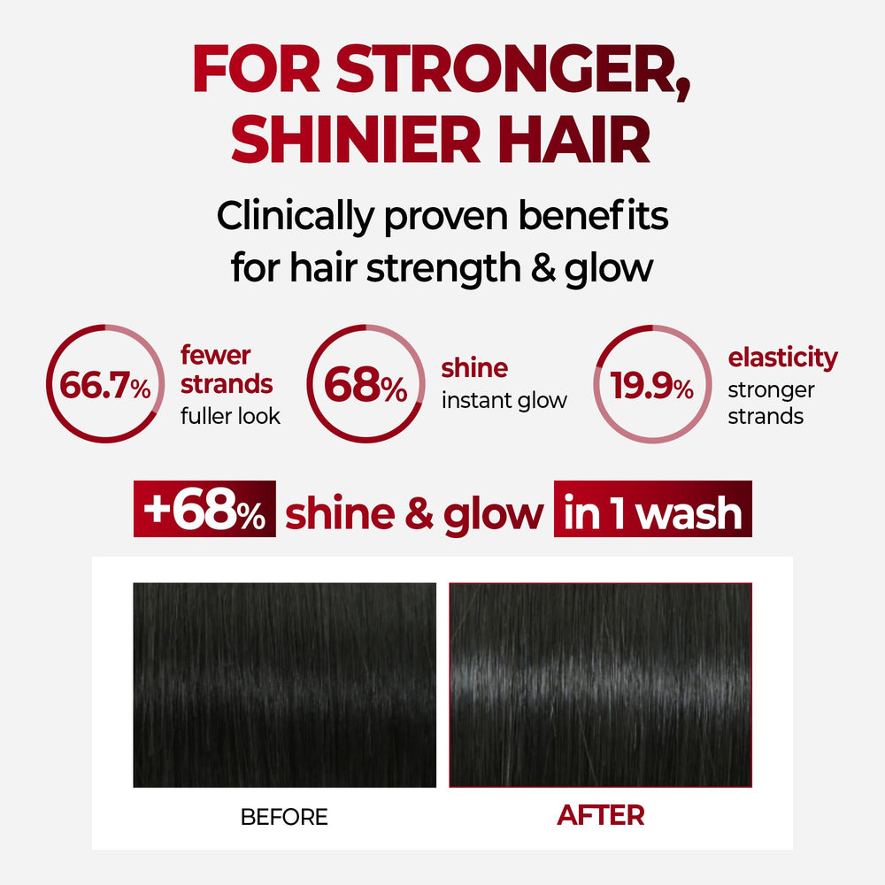 Hair full ness and shine visual with KUNDAL shampoo