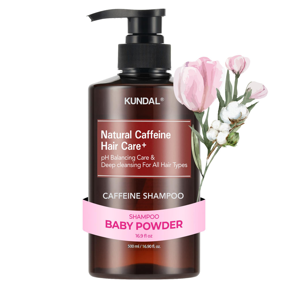 KUNDAL caffeine scalp shampoo bottle for a refreshed, energized scalp.