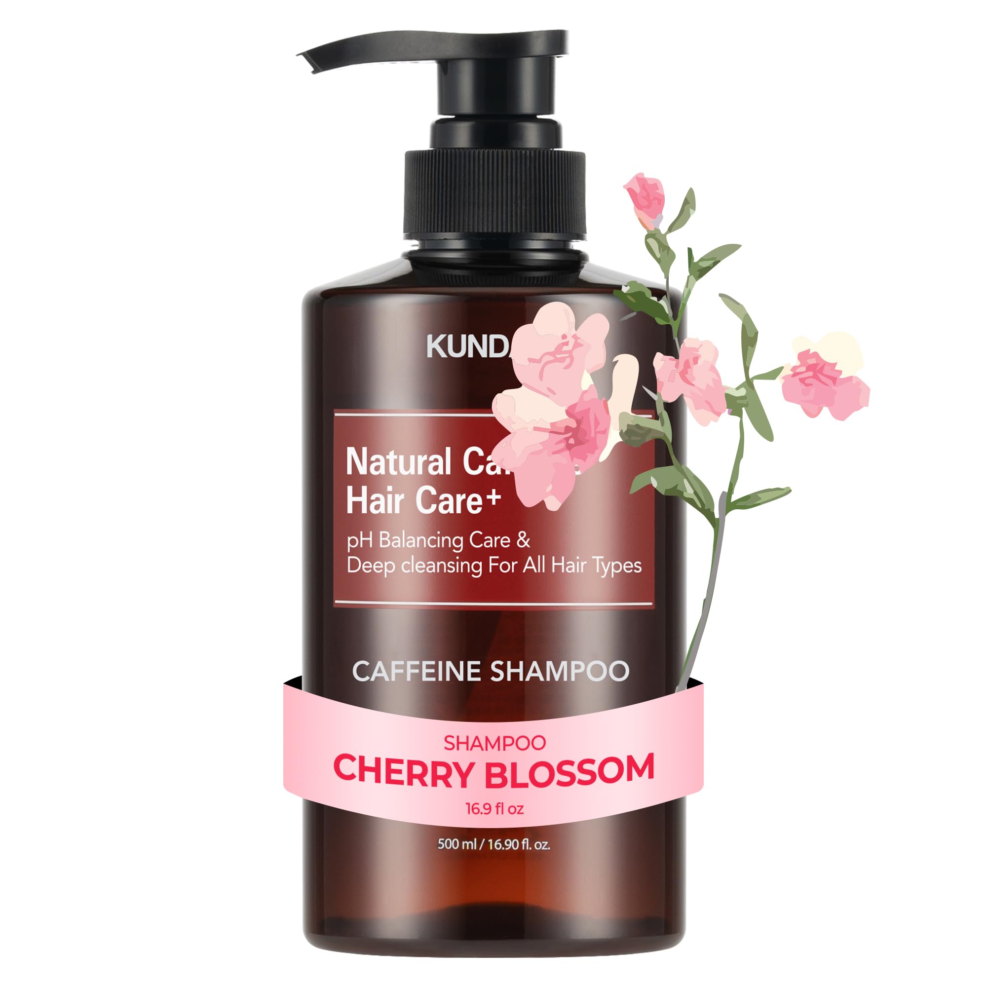 KUNDAL Korean Caffeine Scalp Shampoo bottle delivering a refreshed scalp.