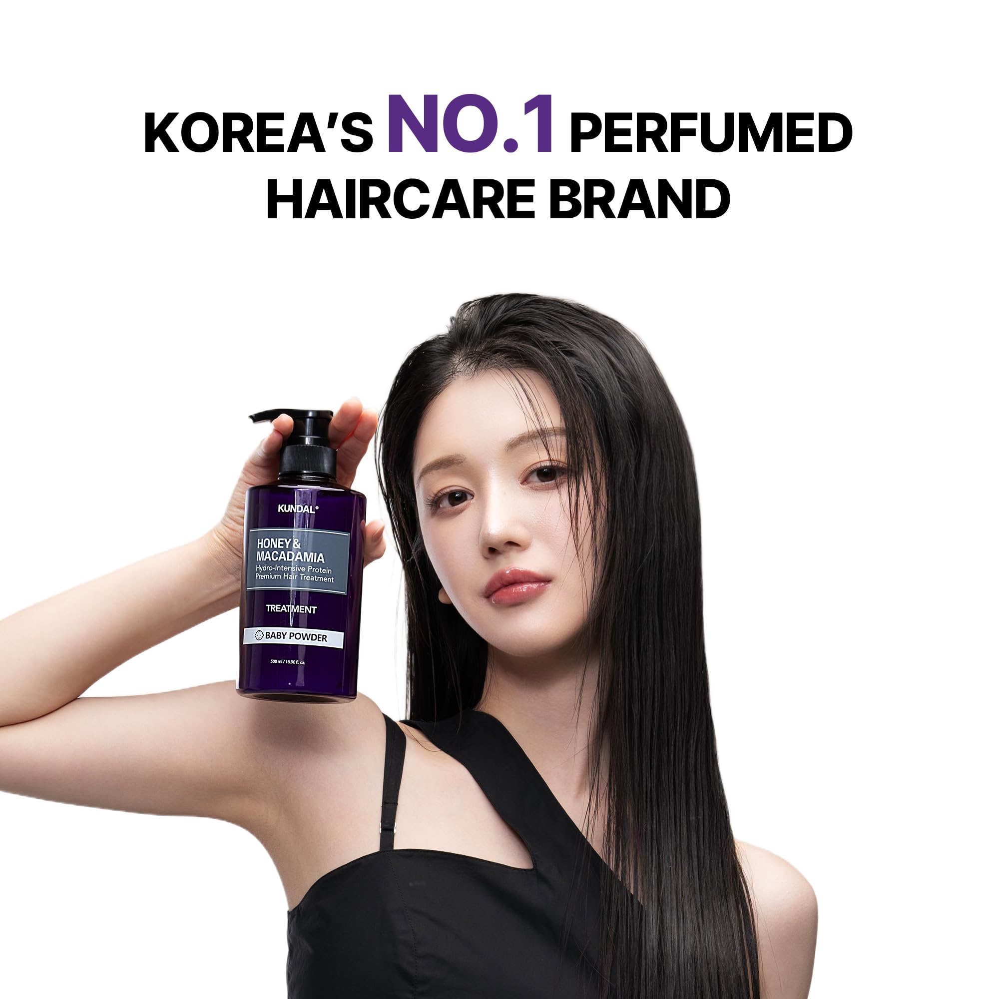 KUNDAL shampoo bottle pour demonstrates easy use during shower routine.