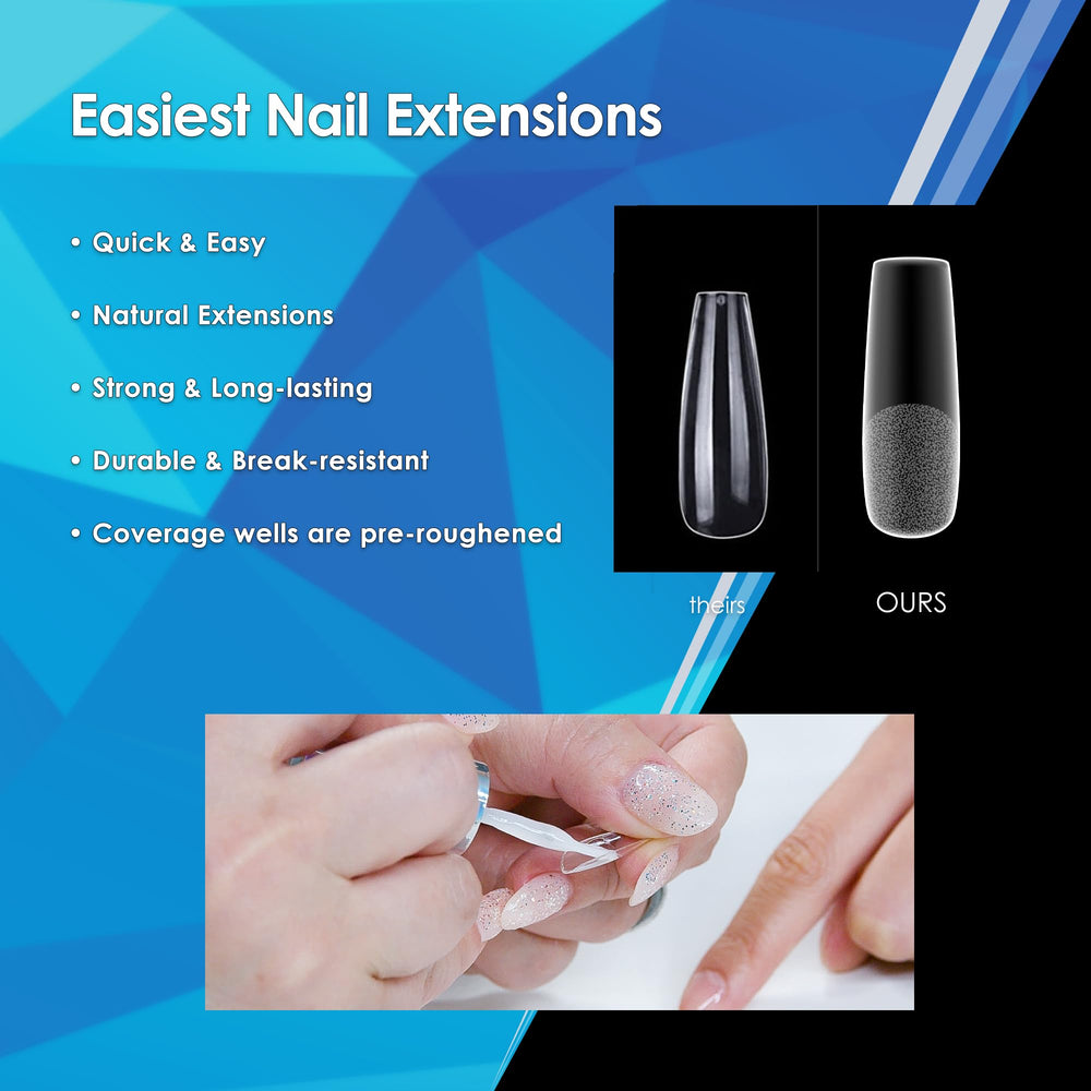 KUPA Soft Gel Tips during adhesive application enable secure, clean nail enhancements.