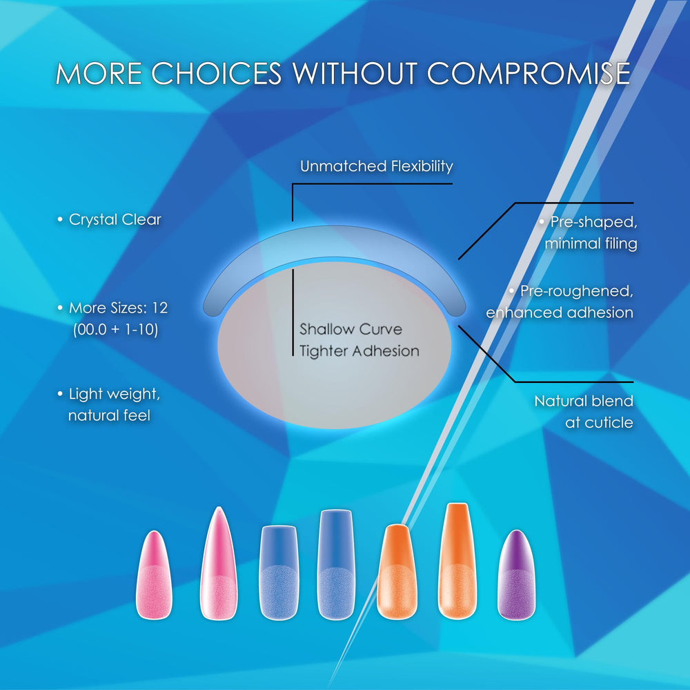 KUPA Soft Gel Tips flex to fit natural nails for safer wear.