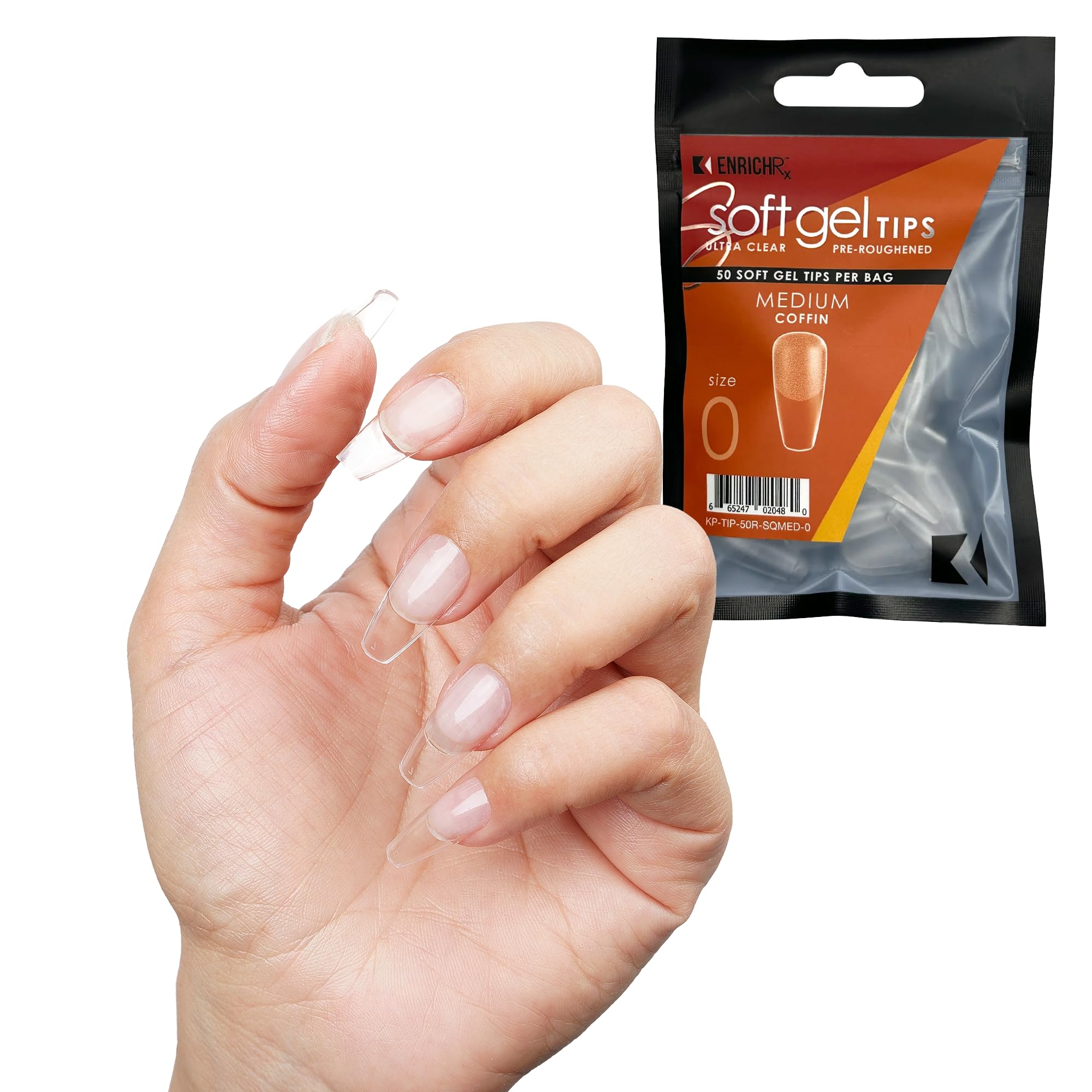 KUPA Soft Gel Tips Ultra Clear pre-roughened packshot showing the set.