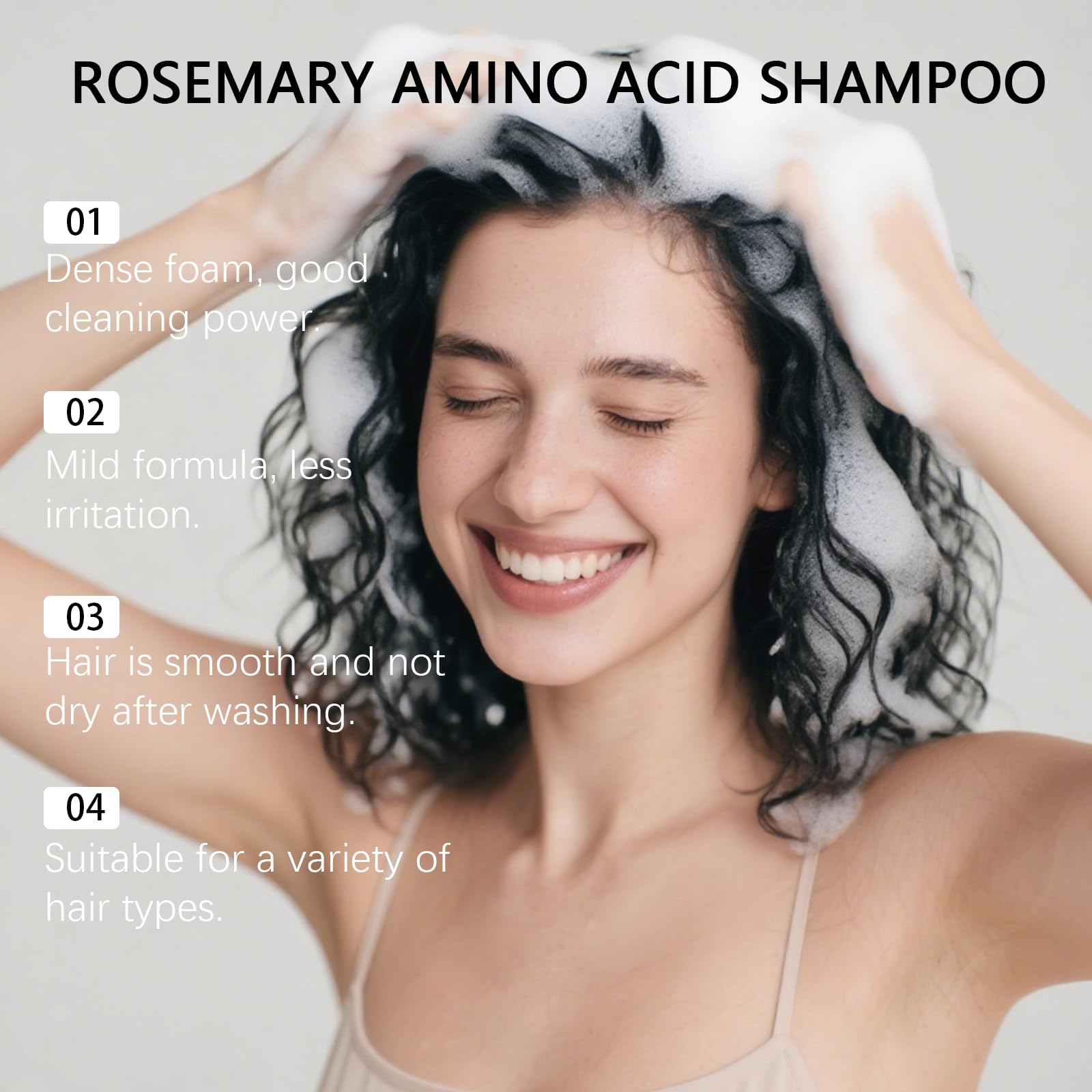 KUPOINEA Shampoo being applied to scalp shows cleansing lather.