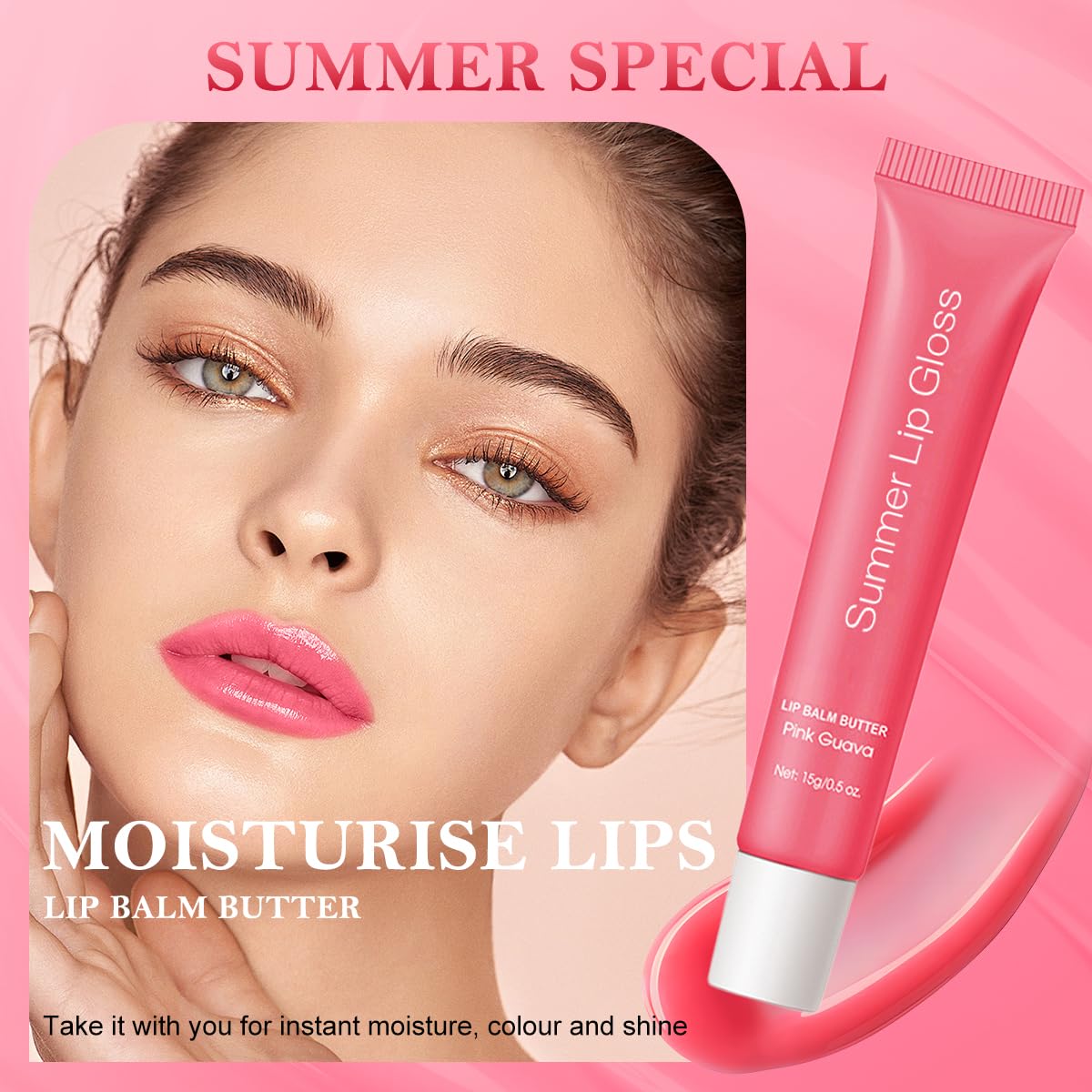 KUREELECT Pink Guava lip balm with natural oils nourishes daily comfort