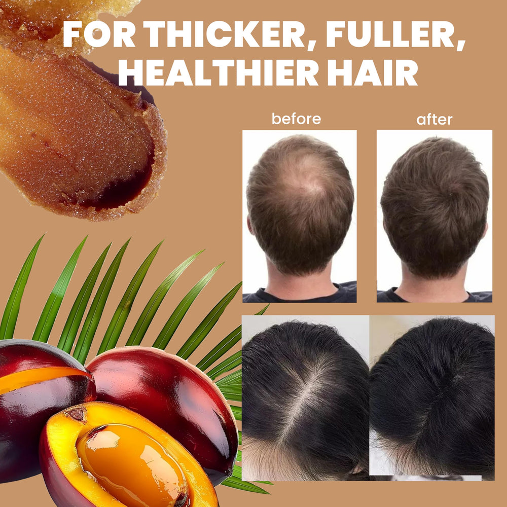 Kuri Nuka Batana Oil on hair delivers shine and manageability.