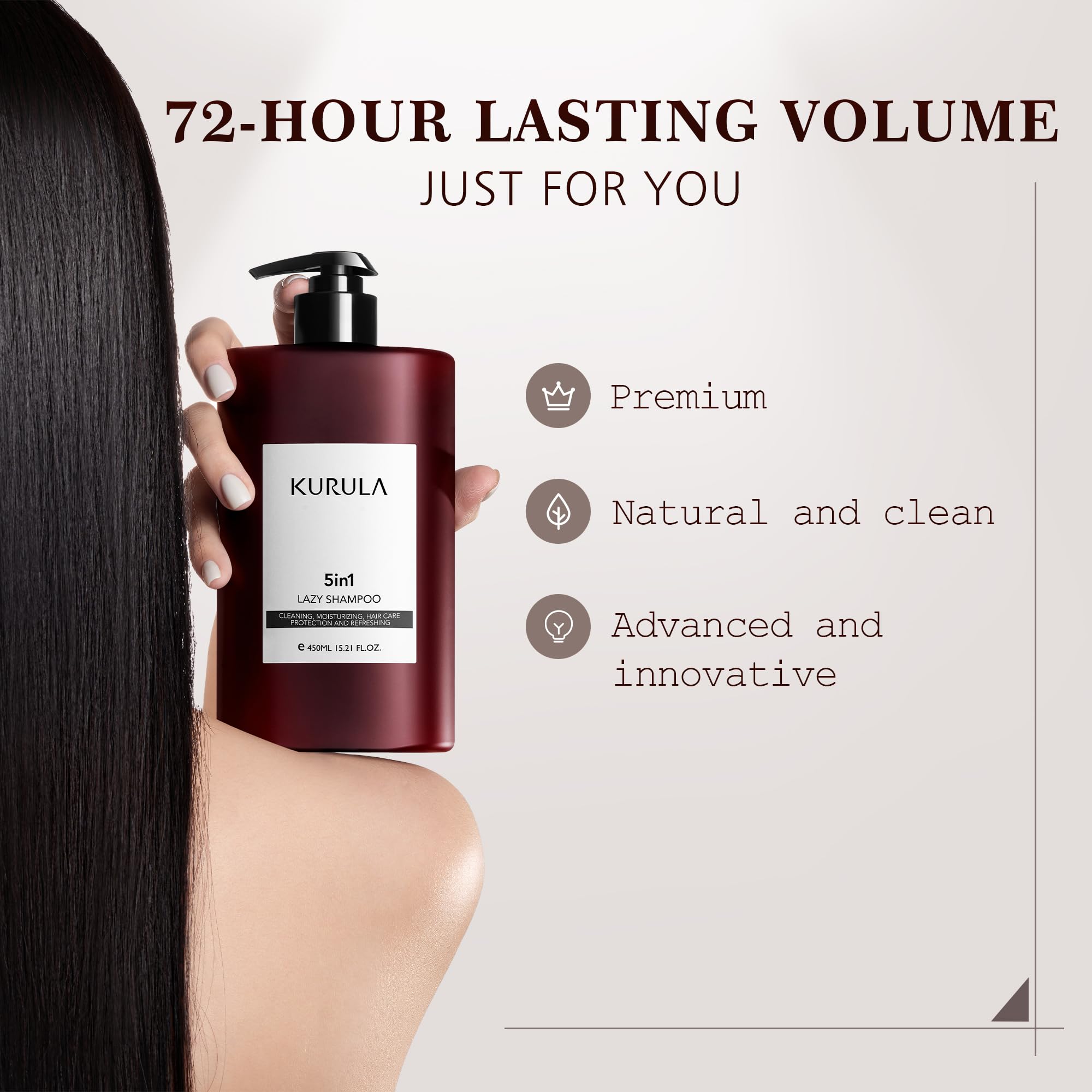 Kurula shampoo application on hair for cleansing and care