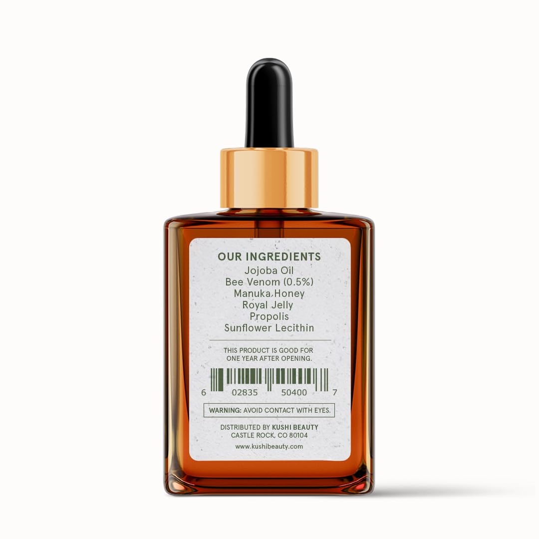 KUSHI Bee Venom Serum clean formula cruelty free packaging