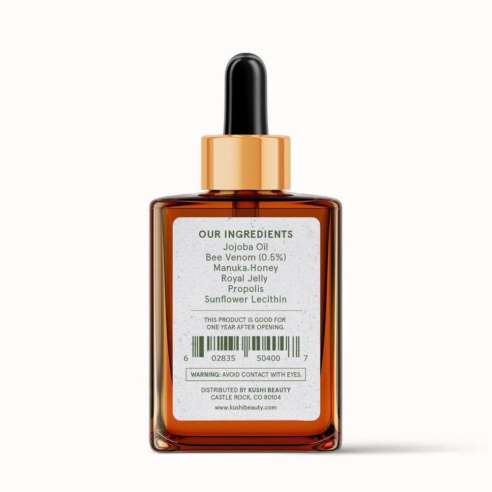 KUSHI Bee Venom Serum clean formula cruelty free packaging
