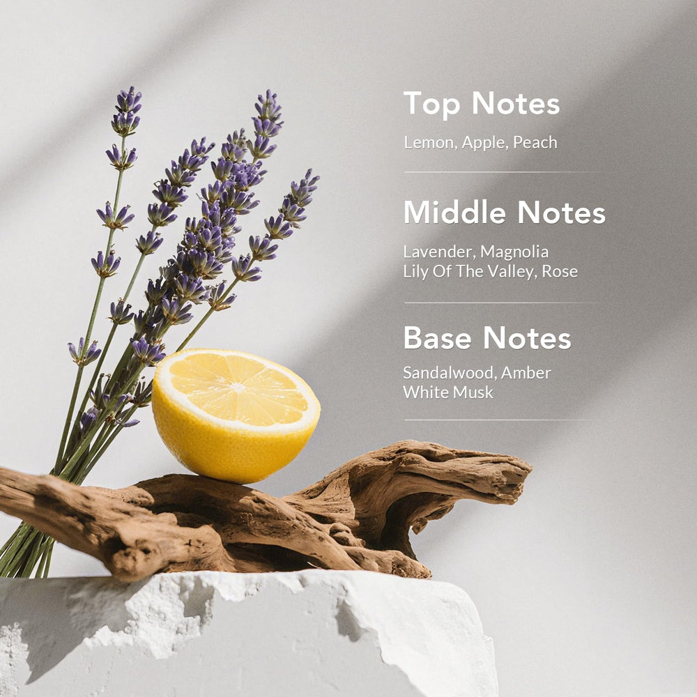 Kustie Lavender Petal Body Wash includes egg protein for hydration and silky skin.
