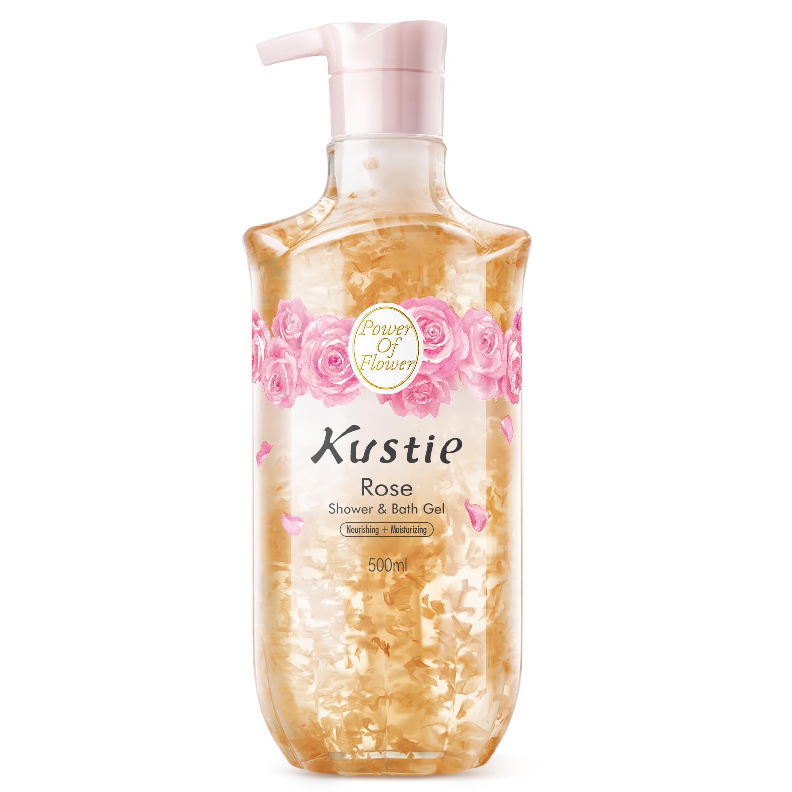 Kustie Rose Petal Body Wash with real petals for luxurious cleansing