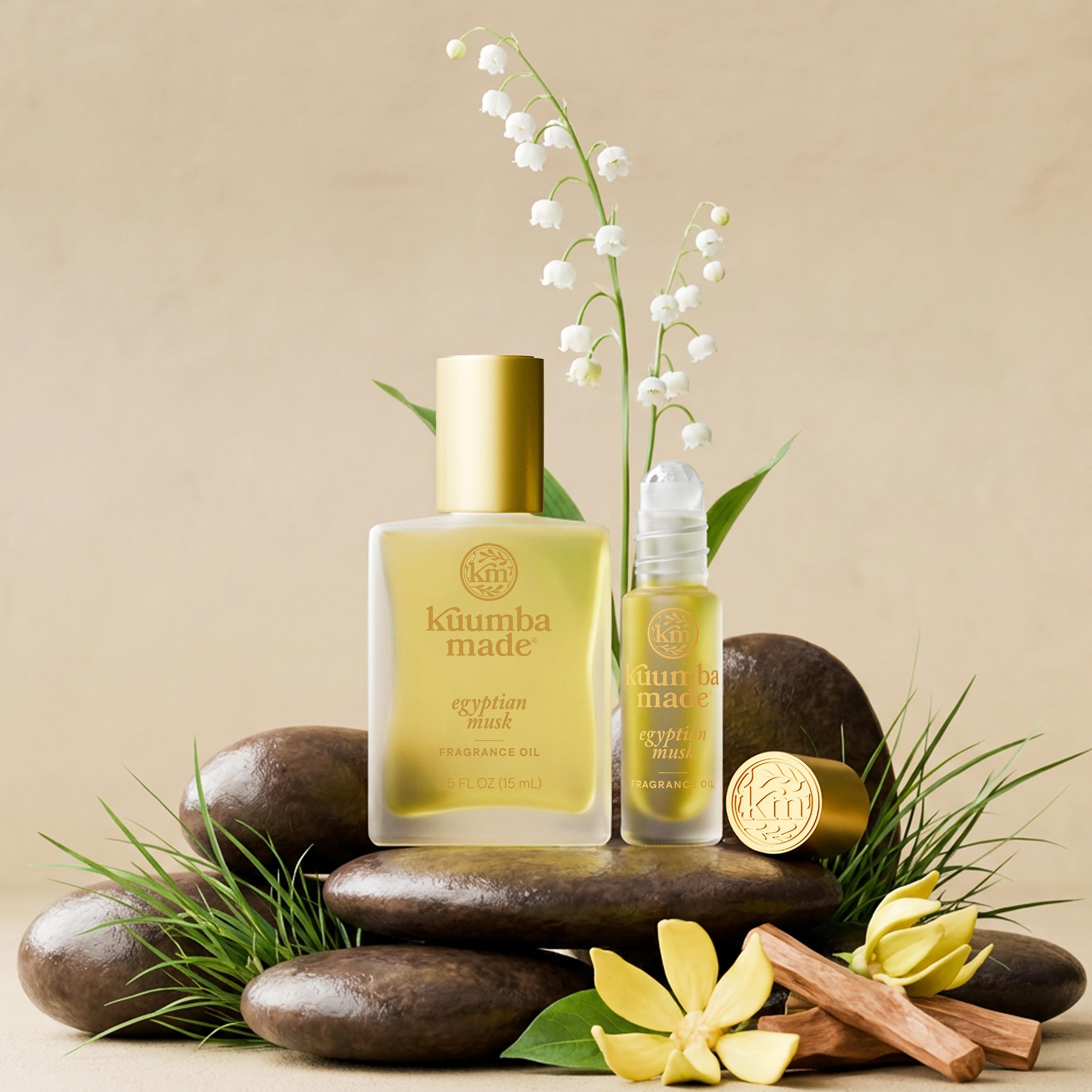 Kuumba Made daily-use roll-on supports quick fragrance re-application at wrists and pulse points.