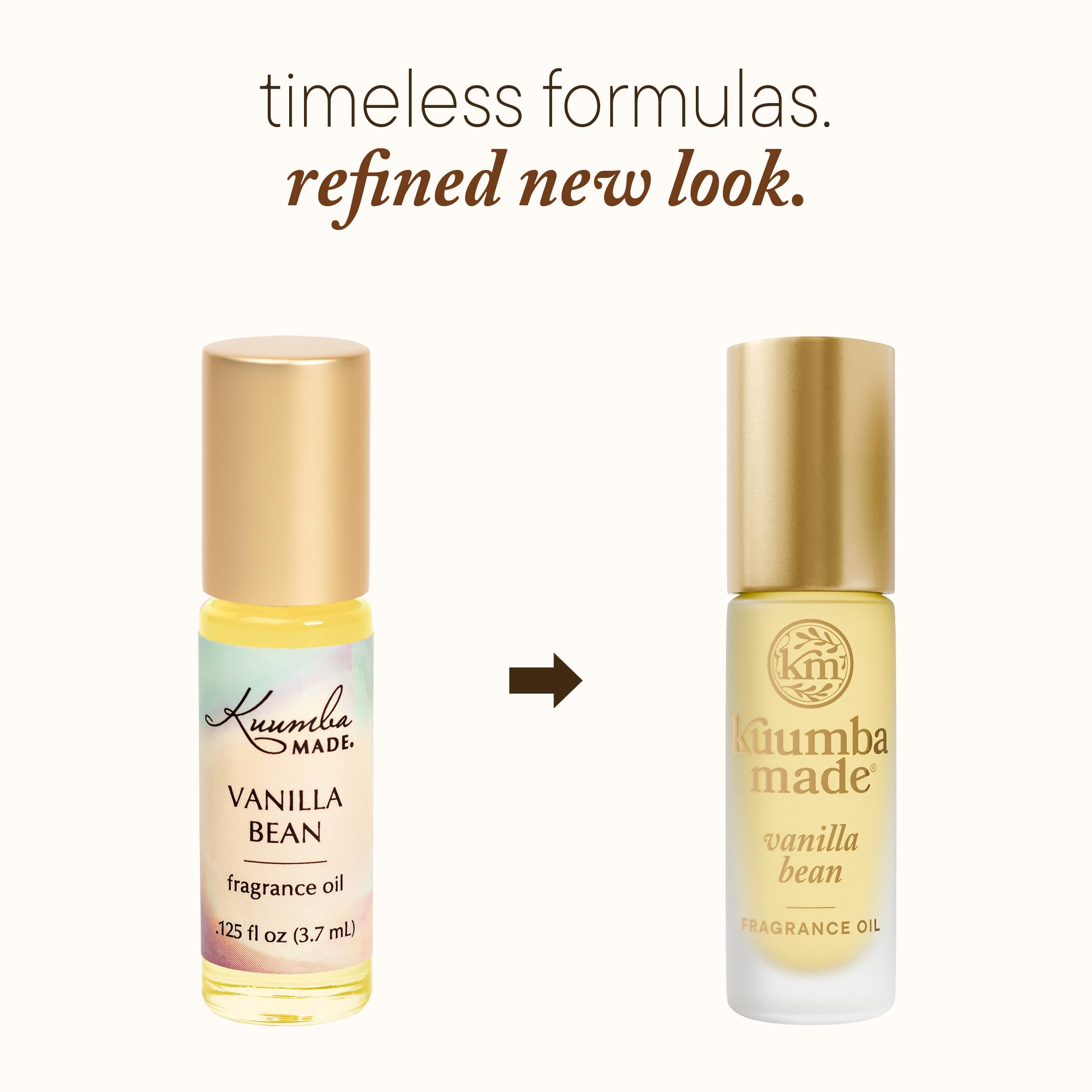 Kuumba Made Vanilla Bean roller for easy on-the-go fragrance touch ups.