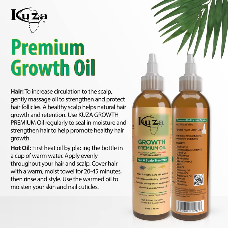 Kuza Growth Oil being massaged into the scalp for improved circulation and nourishment.