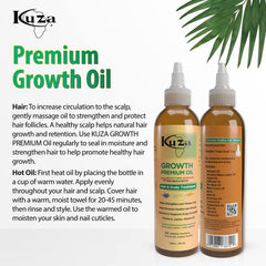 Kuza Growth Oil being massaged into the scalp for improved circulation and nourishment.