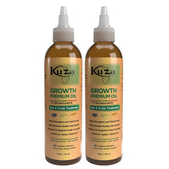 Kuza Premium Growth Oil bottle front view, highlighting moisturizing and conditioning benefits.