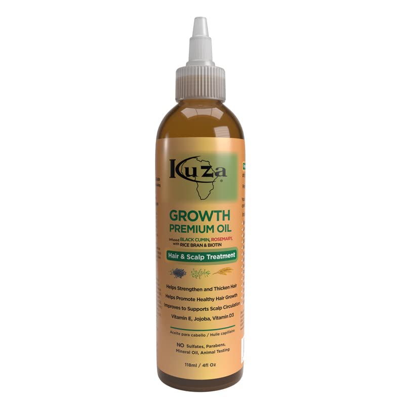 Kuza Growth Oil on smooth hair showing conditioning and subtle volume.