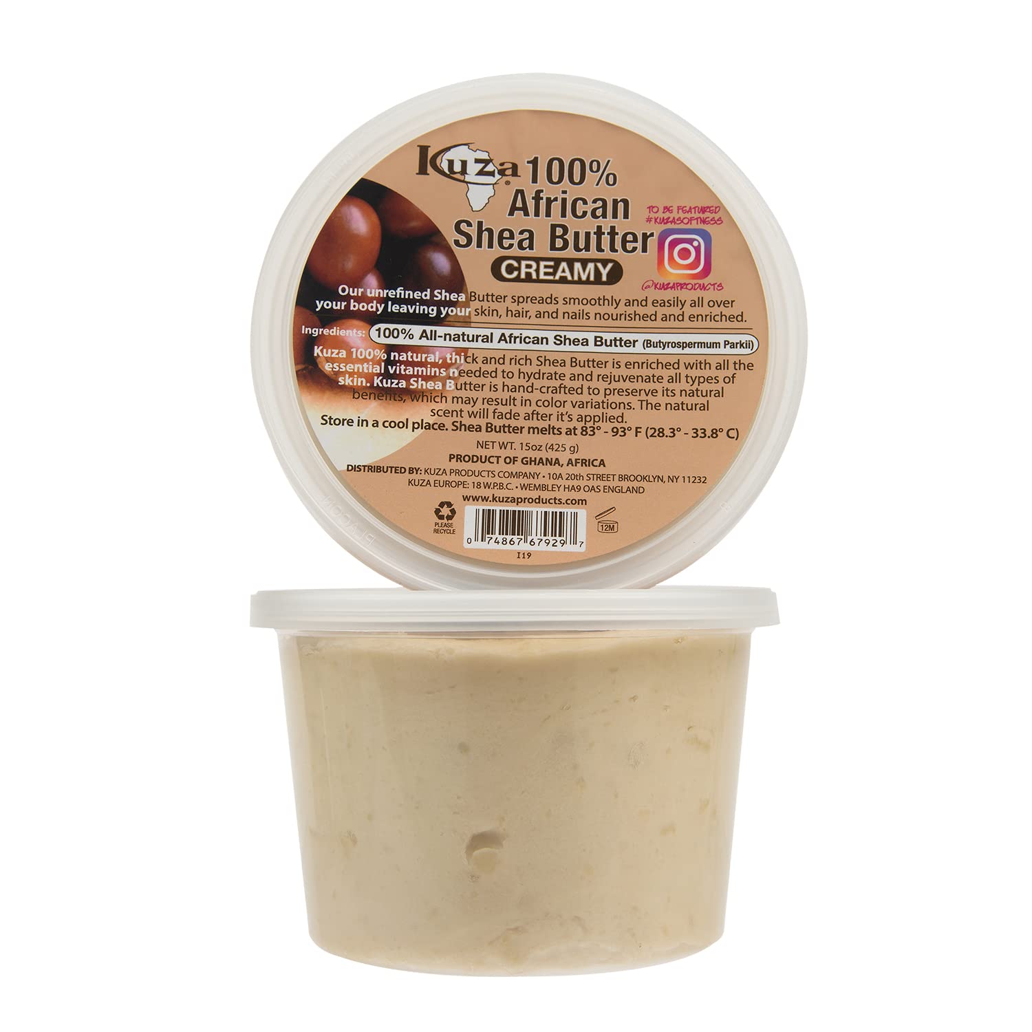 Kuza shea butter cream texture ready for skin and hair care applications