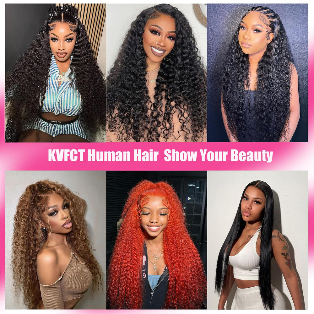 KVFCT dye-curl-ready deep wave wig for versatile styling options