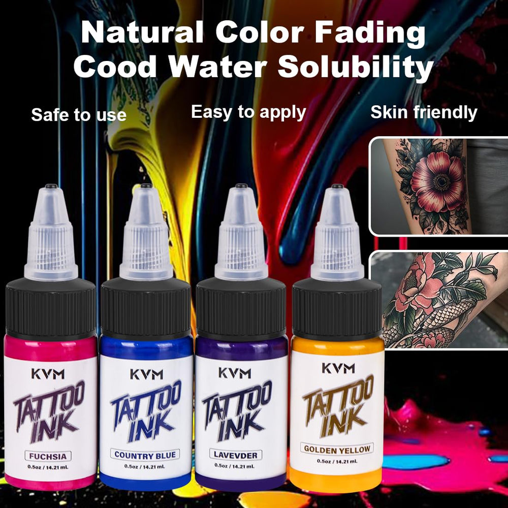 KVM Tattoo Ink 28-color color palette swatches highlighting versatile tones