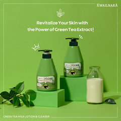 Kwailnara Green Tea Milk Body Wash packaging showing Korean branding.