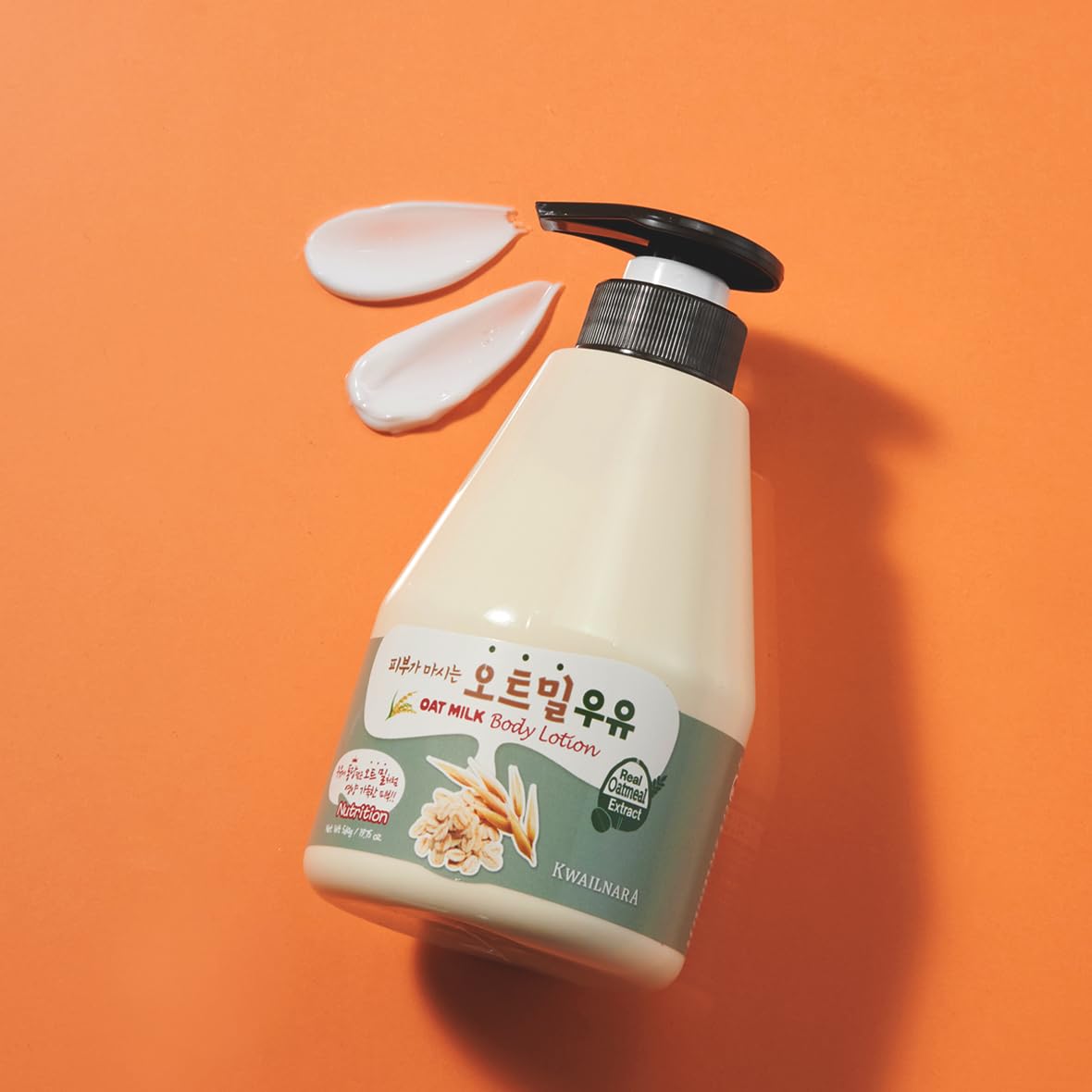 Kwailnara Oat Milk Body Lotion calming oat scent as part of daily routine.