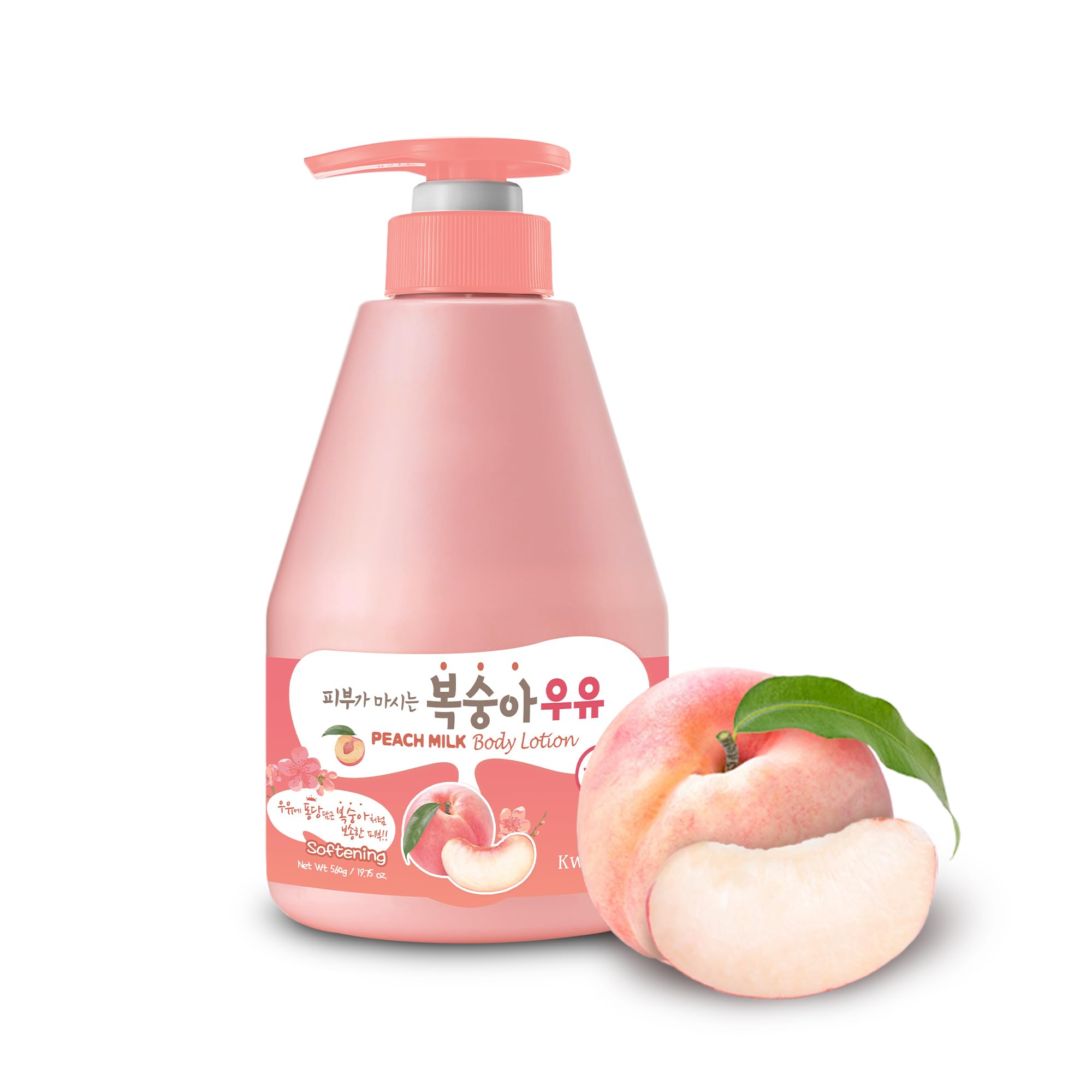 Kwailnara Peach Milk Body Lotion bottle offering hydration and softness