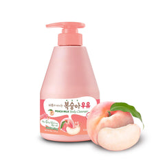 Kwailnara Peach Milk Body Wash bottle, creamy lather for gentle cleansing with peach aroma.